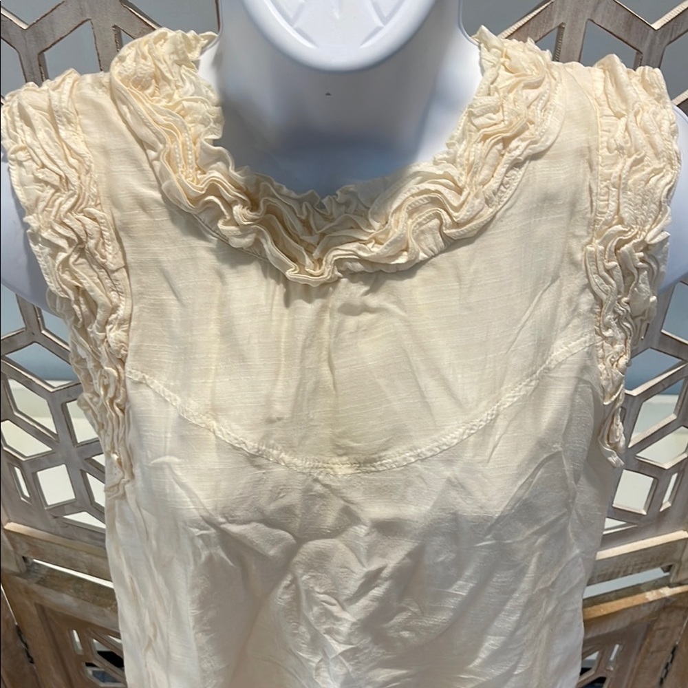 French Connection Charlie Cotton Sleeveless Top in Classic Cream ✨ - Picture 4 of 11